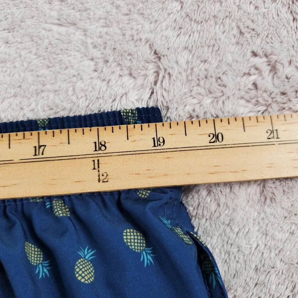 Bonobos Mens Pineapple Print Swim Trunks Dark Blue 7 Inch Inseam XL BOE26110CO